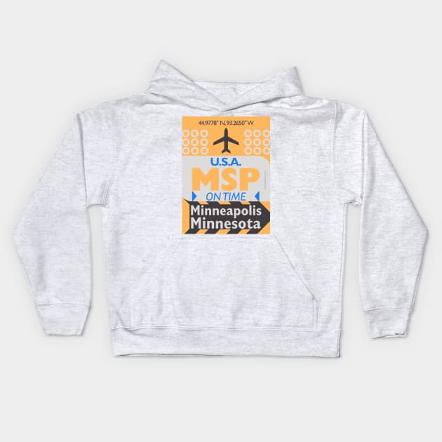 MSP airport code Minneapolis 28092021 Kids Hoodie by Woohoo